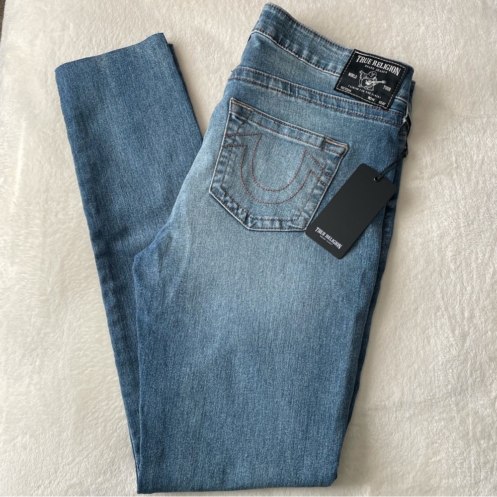 True Religion Stella Mid Rise Distressed Jeans